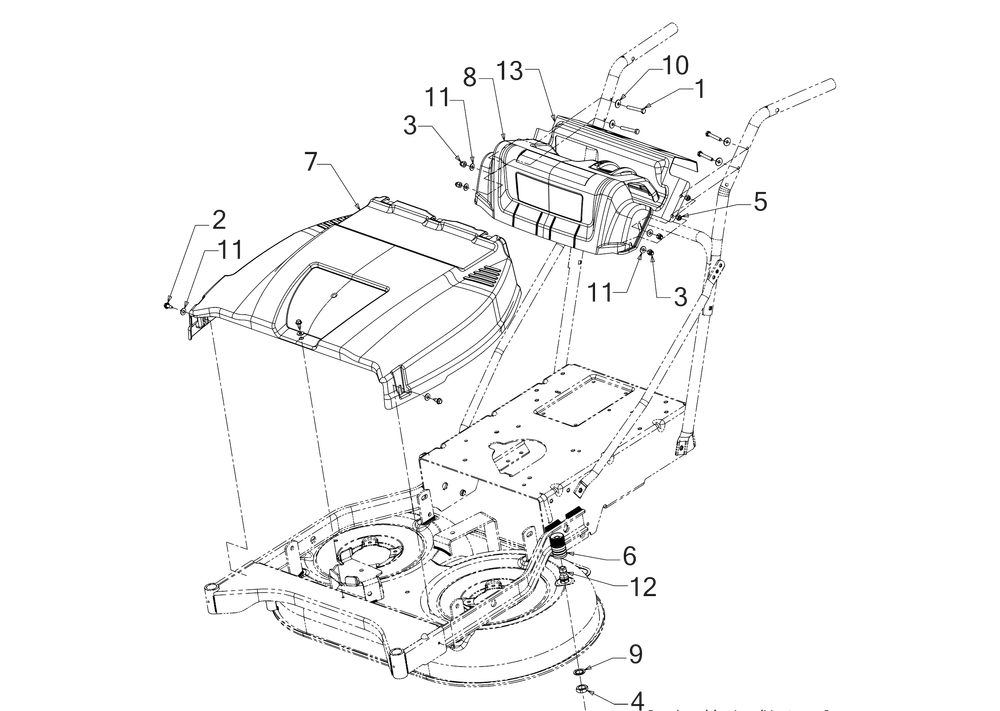 Handle Panel And Belt Cover Diagram and Parts List for CC800 (12AE76M8010)(2019) Cub Cadet Lawn Mower